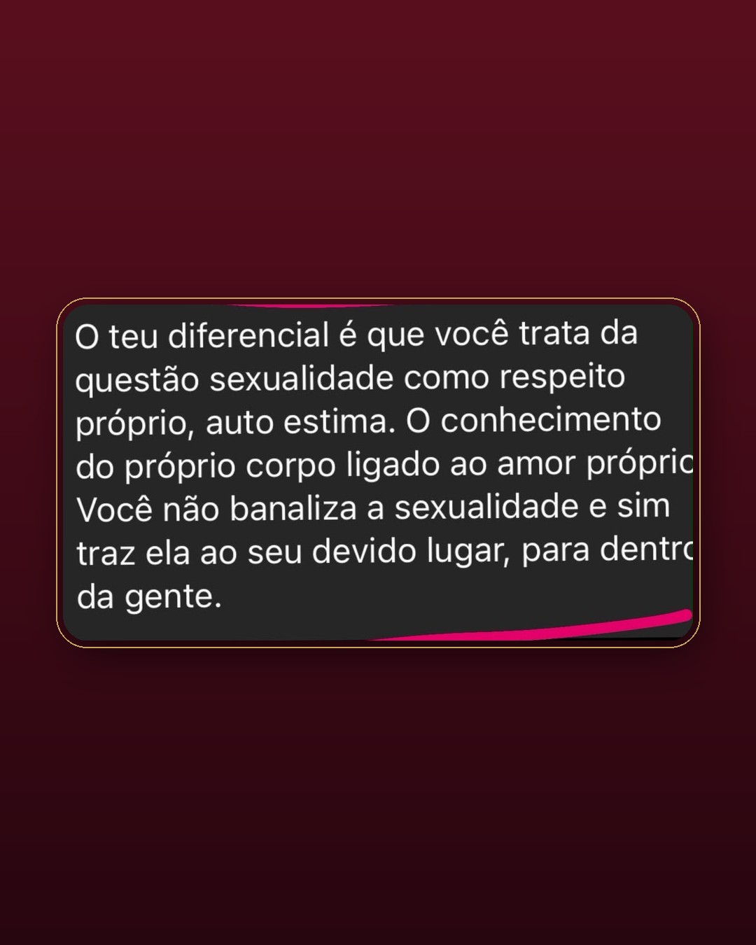 Print de depoimento de aluna 2
